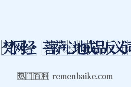 梵网经·菩萨心地戒品反义词是什么意思的图片